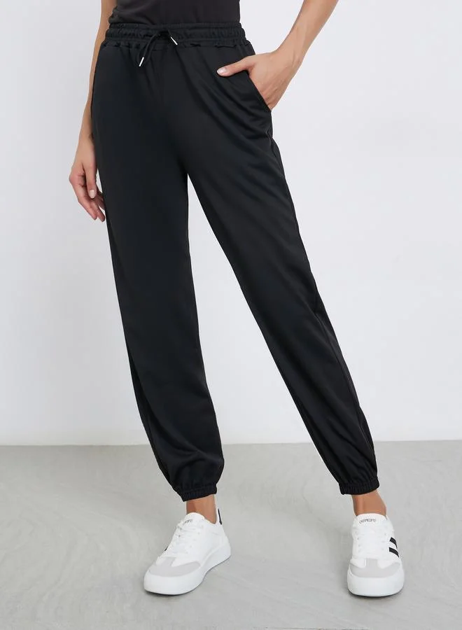 Take Two Solid Drawcord Waistband Straight Joggers